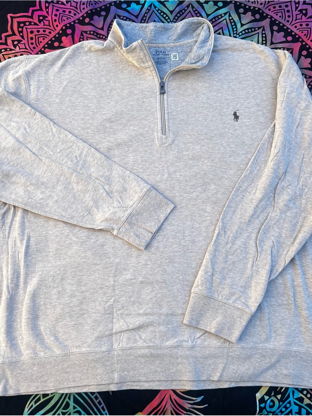 Polo by Ralph Lauren Heather Light Gray Quarter-Zip Pullover